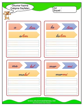 m sesi Grubu Çalışma Sayfaları